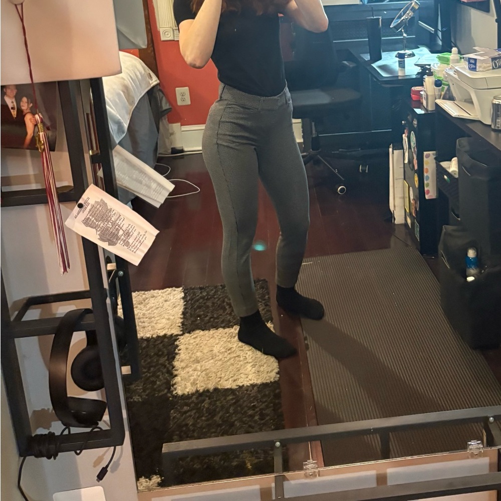 Gray & Black Houndsooth Dress Pants